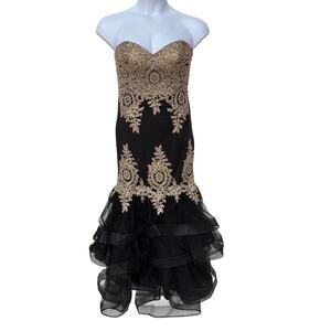 Night Studio Bejeweled Fish Tail Strapless Dress Prom Formal size M(?) PLS RD!